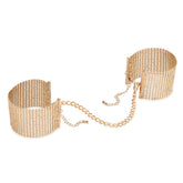 JEWELRY - METALLIC DESIRE GOLD METAL MESH HANDCUFFS